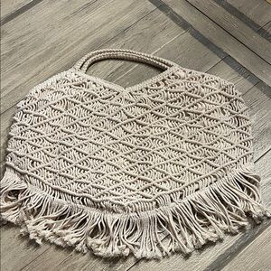 Cream Macramé Handbag